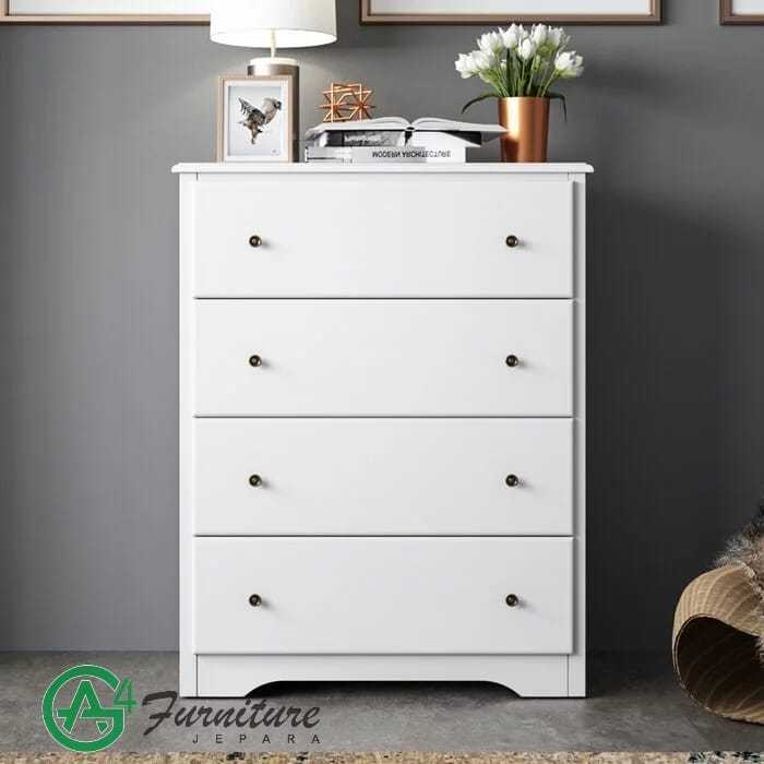 Lemari Laci Baju Bayi Naewo Warna Duco Putih