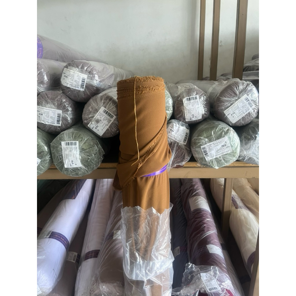 KAIN CERUTY BABYDOLL PREMIUM OLIVE 1 ROLLAN/GULUNGAN ISI 60 YARD