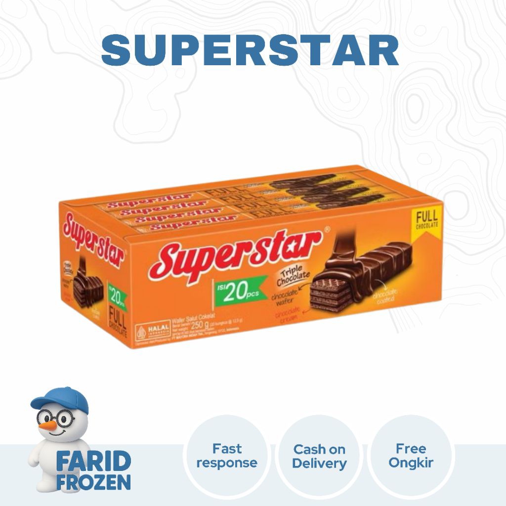 

SUPERSTAR WAFER TRIPLE CHOCOLATE 16GR X 20 ( 1 BOX ISI 20 PCS)