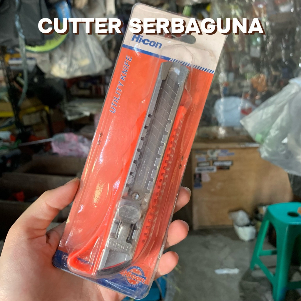

CUTTER BESI HICON UTILITY KNIFE / PISAU CUTTER SERBAGUNA UNTUK KERTAS KARDUS PLASTIK