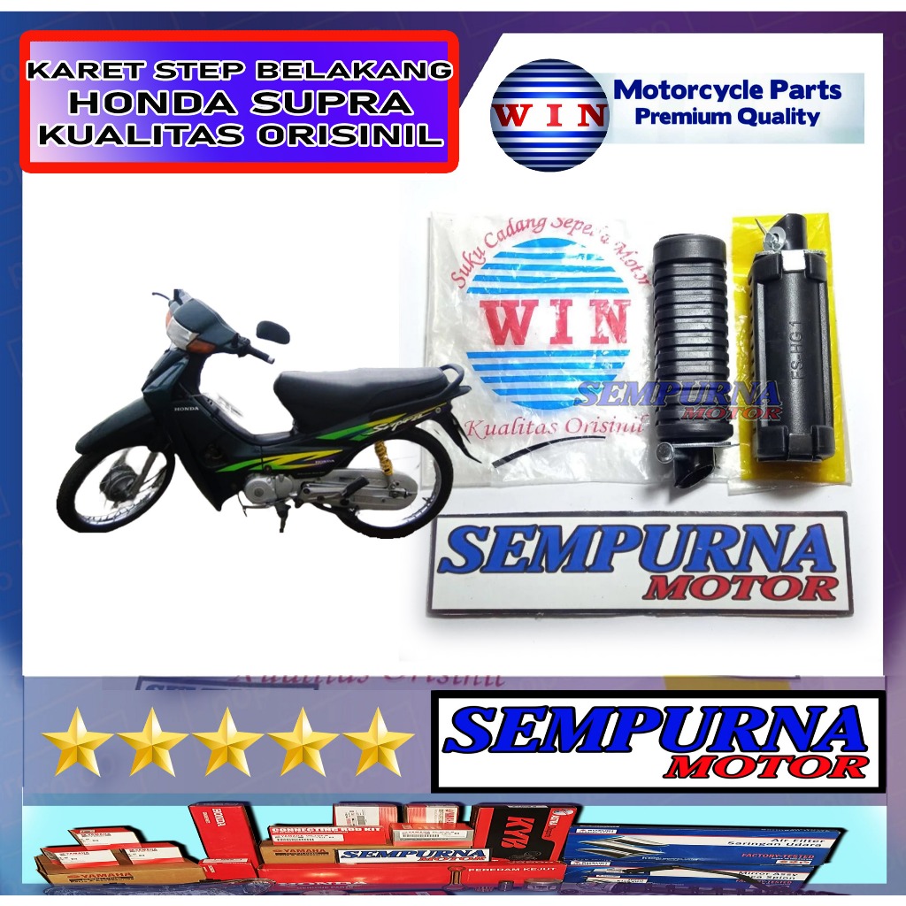 Merek Win Kualitas Original Karet Barstep Belakang Supra