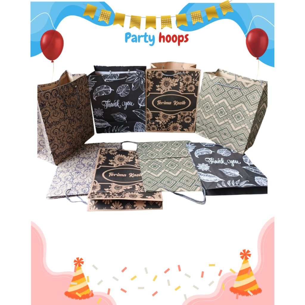 

Paper Bag Motif batik Ukuran 20x25cm Tas Kertas Hitam Papper Bag Polos