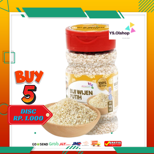 

1 Botol BIJI WIJEN PUTIH / SESAME SEEDS ROASTED KOREA JAVA SUPER FOOD 50 GRAM Makanan biji wijen