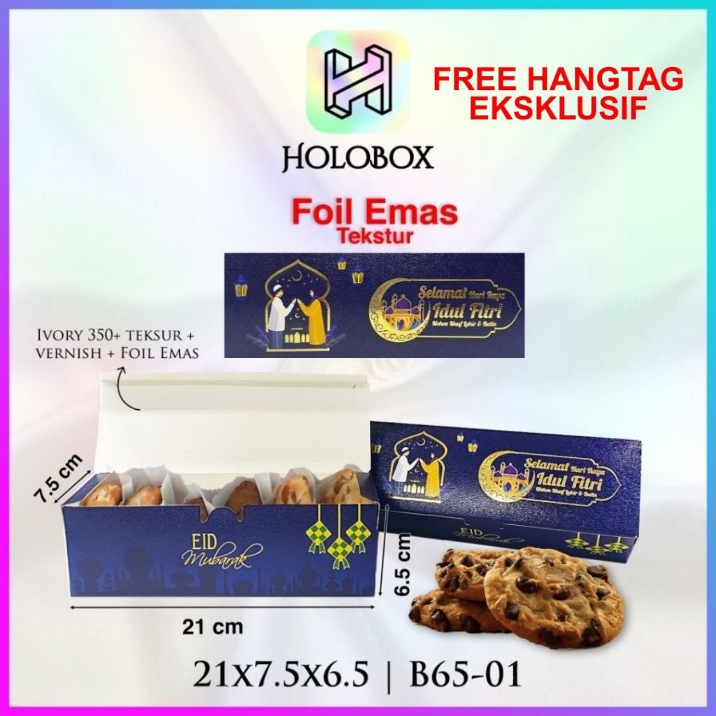 

Box Hampers Lebaran / Kotak Kue Panjang Idul Fitri / Dus Packaging Bolu Gulung / B65