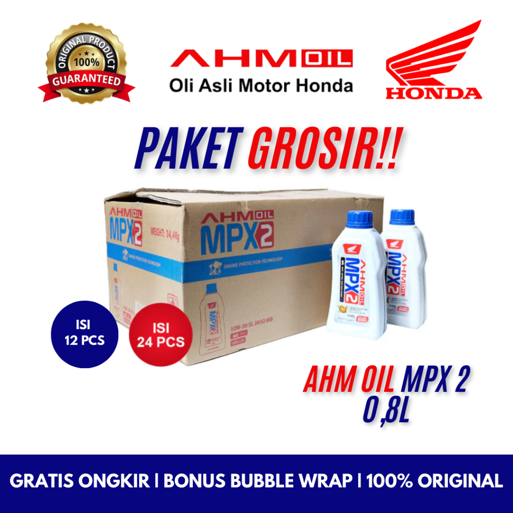 Paket Oli Motor Matic AHM MPX2 0,8L Original 1 Dus