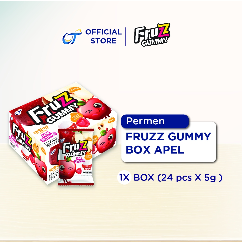 

Fruzz Gummy Permen Kenyal Rasa Apel - [1 Box Isi 24pcs]