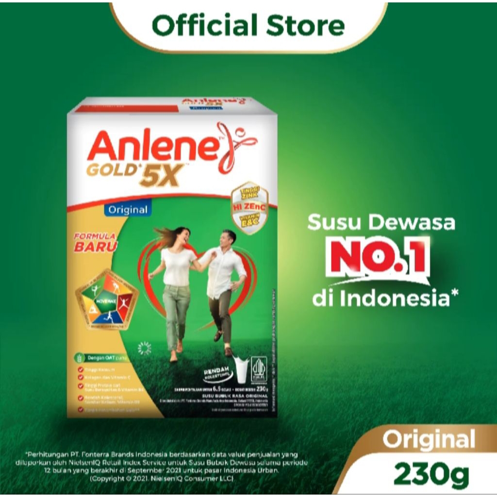 

Anlene Gold 5X Susu Bubuk Dewasa Original 230gr - Nutrisi Tinggi Kalsium Untuk Tulang, Sendi, dan Otot