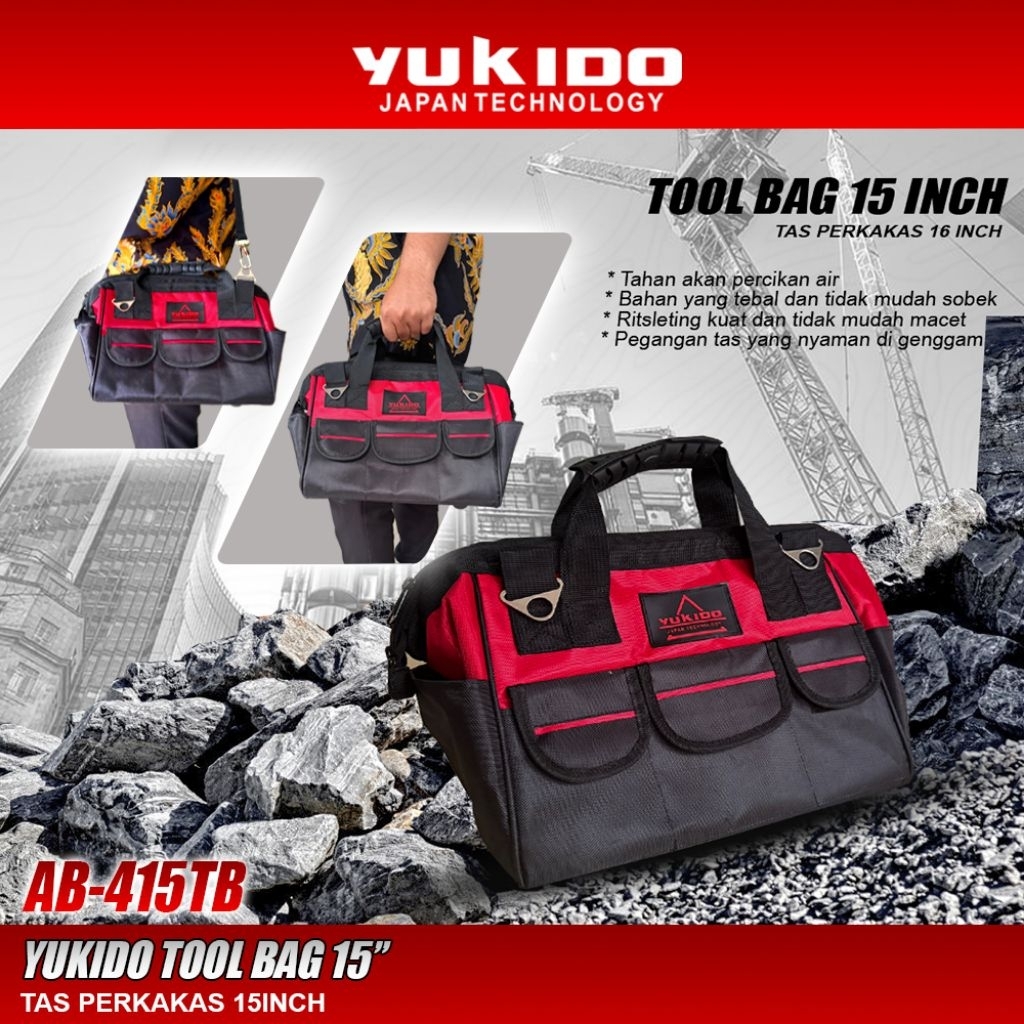 YUKIDO tas perkakas 15 inch/Yukido tool bag 15inch