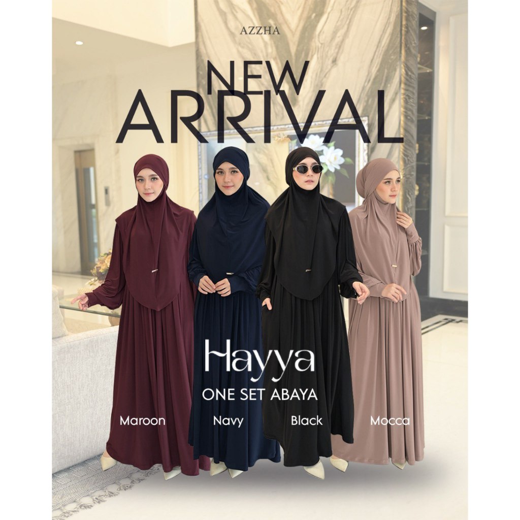 HAYYA ONE SET ABAYA BY AZZHA (SET KHIMAR) |ABAYA SET KHIMAR |ABAYA JERSEY |ABAYA POLOS