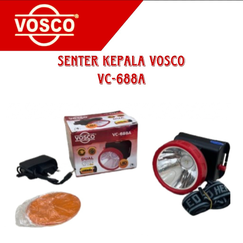 VOSCO Senter Kepala 5 Watt Cas Senter Kepala Led 5 Watt Cas