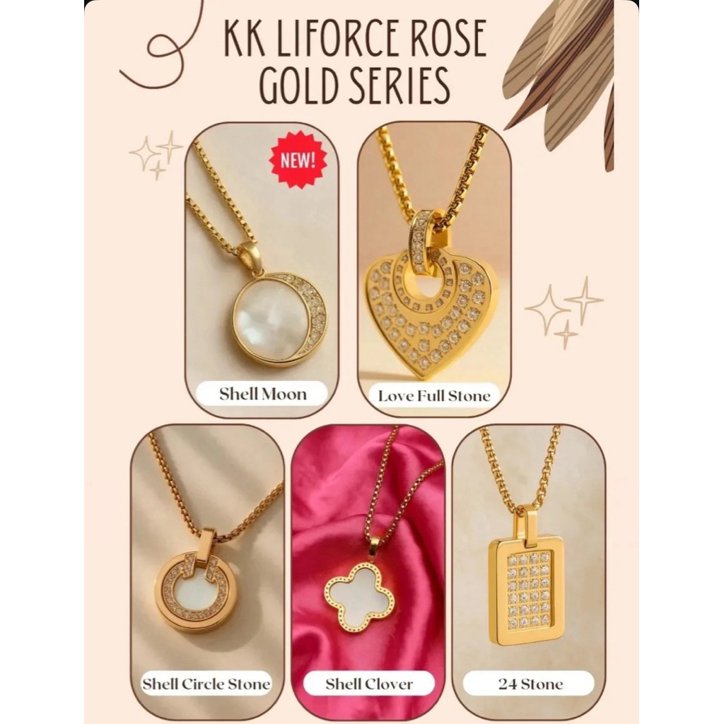 Kalung Kesehatan KK Liforce Kalung Anti Radiasi Rose Gold KK Liforce kalung kesehatan
