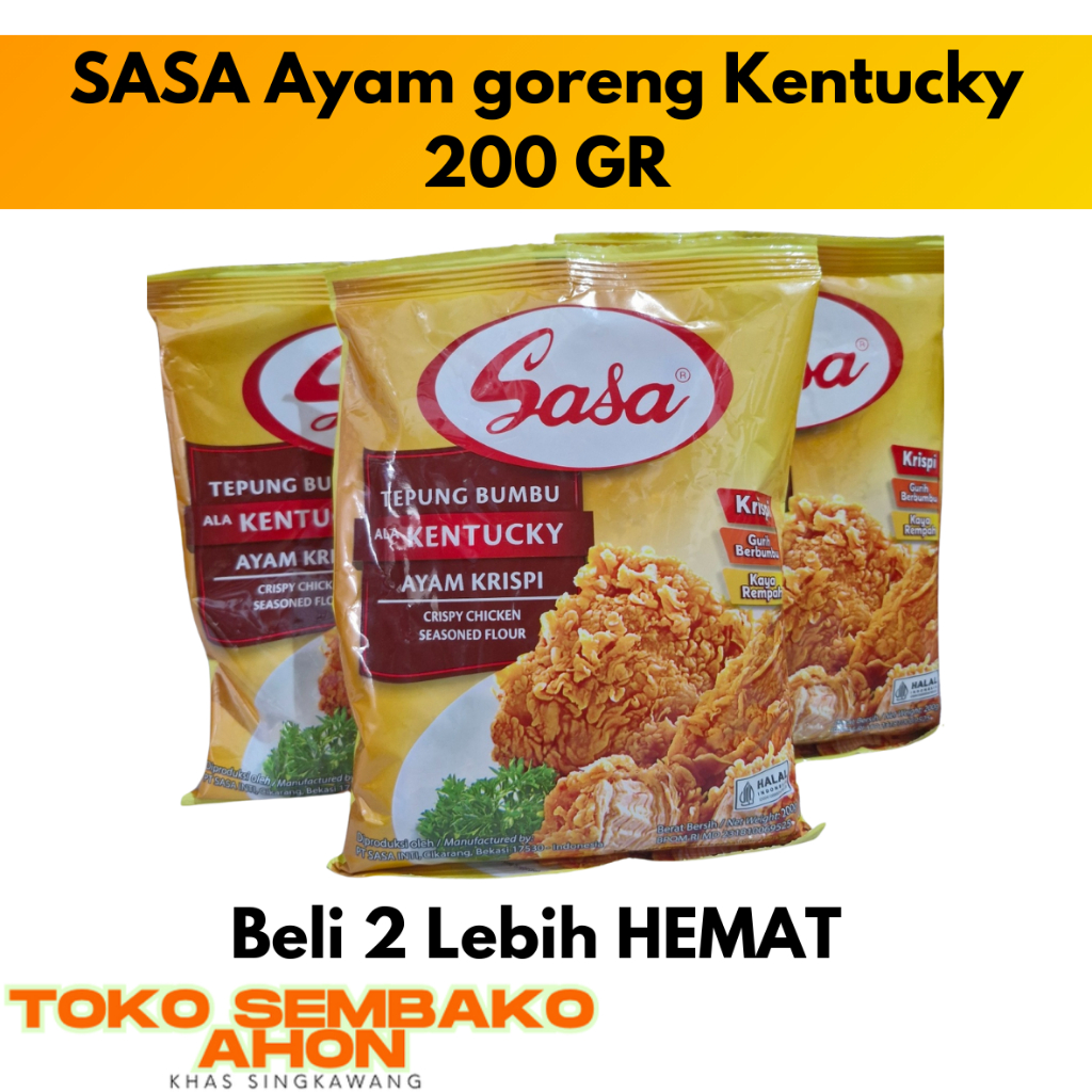 

Sasa Tepung Ayam goreng Kentucky 200 gr / CRISPY CHICKEN SEASONED FLOUR / Sasa Kentucky Original / Tepung Ayam Crispy Sasa