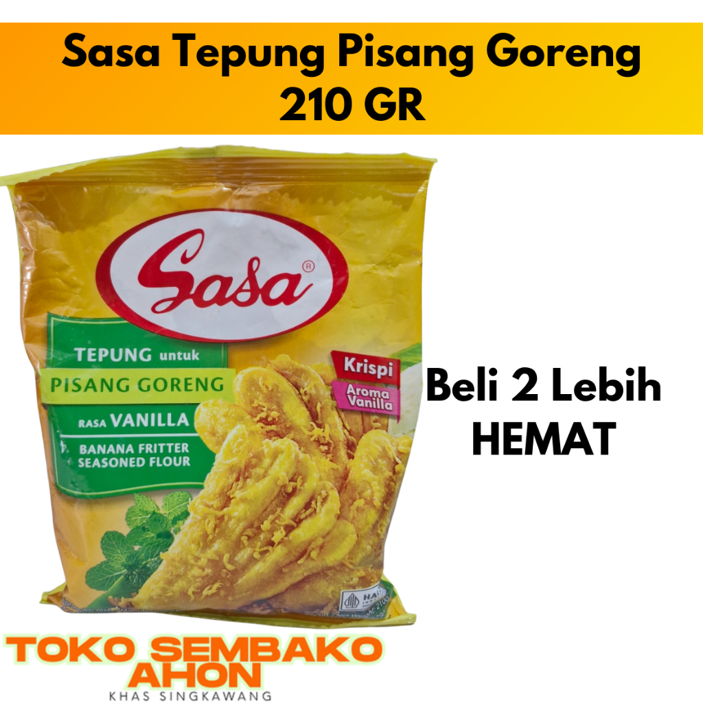 

Sasa Tepung Pisang Goreng Bervitamin & Bermineral 210 gr / Tepung Sasa Untuk Pisang Goreng / Tepung Gorengan Pisang Renyah / Tepung Pisang Goreng Sasa Praktis