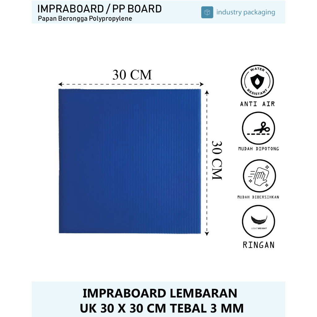 

Impraboard Imfraboard Premium Lembaran Kotak Tebal 3 mm ukuran 30 x 30 cm PP Board ART Board