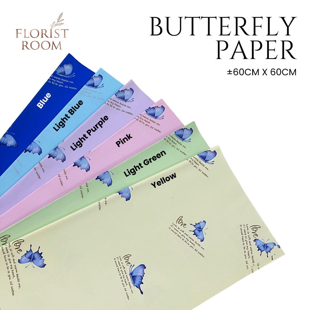 

20 pcs PL Butterfly Paper - Kertas Wrapping - Paper Bouquet - Florist - Kertas Kado