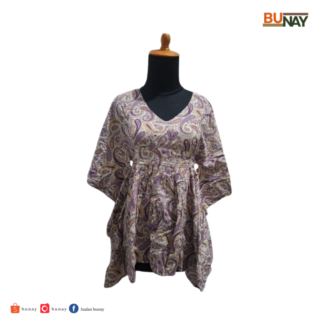 Blouse Batik Khas Wanita Batwing - Ungu Muda (Lilac)