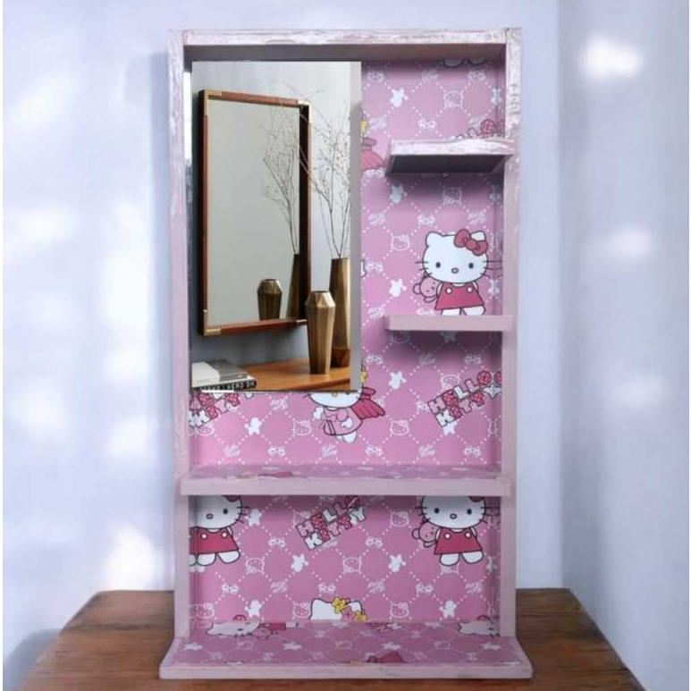 RAK KOSMETIK GANTUNG MODEL SLIM - RAK MAKE UP KACA