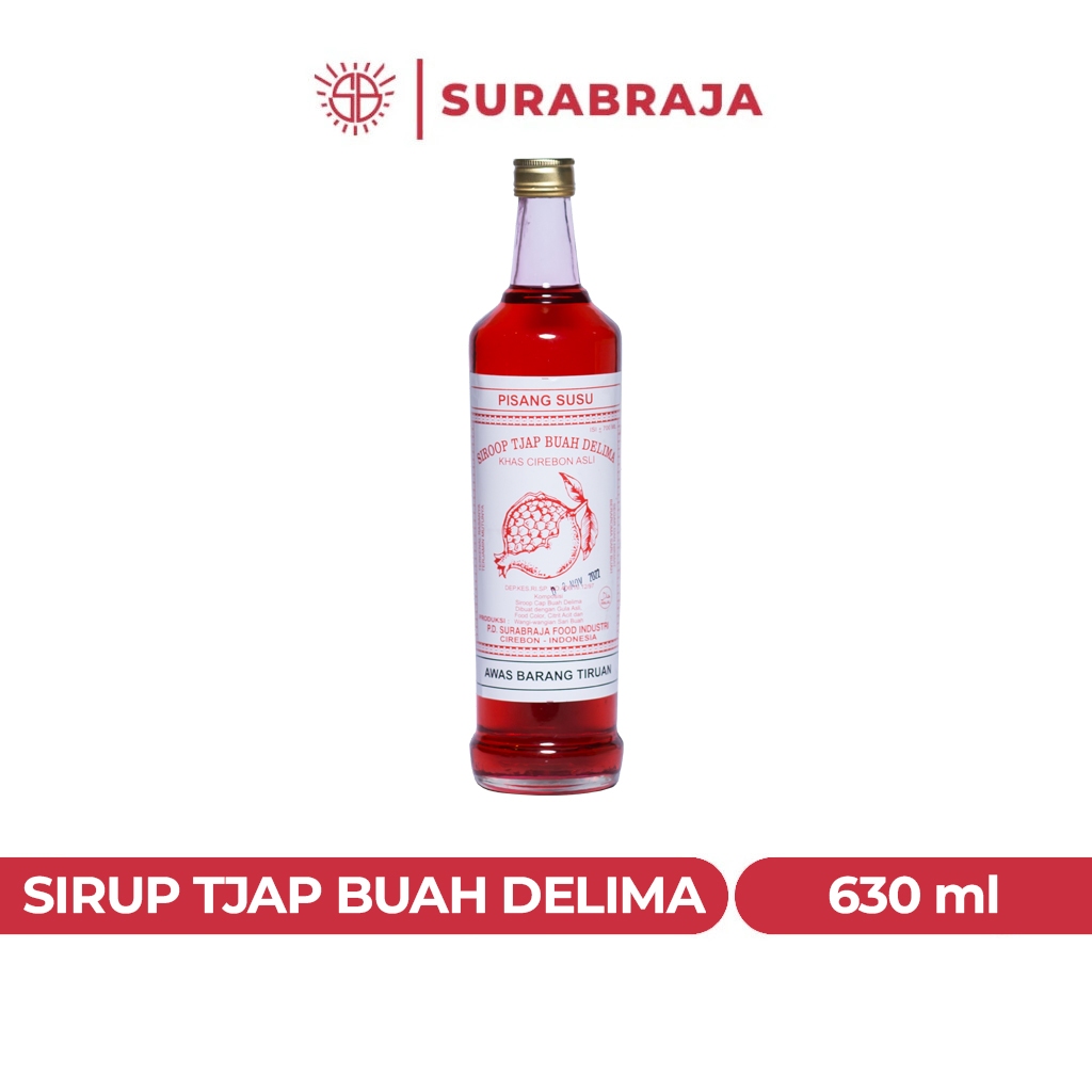 

Sirup Tjap Buah Delima | Sirop Khas Cirebon Asli Surabraja | Rasa Pisang Susu | Kemasan Botol 630 ml