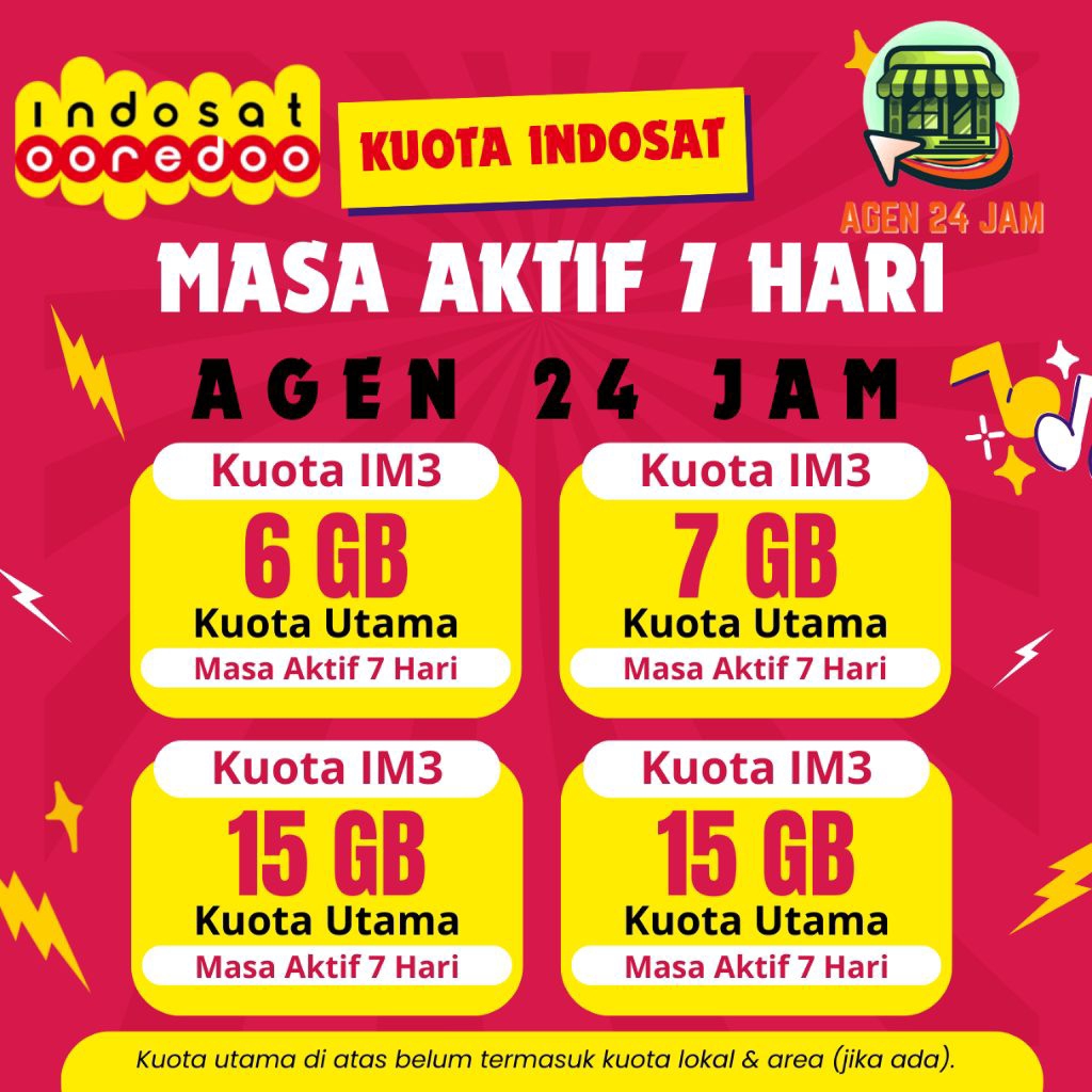PAKET DATA IM3 MASA AKTIF 7 HARI | KUOTA INTERNET INDOSAT IM3 MINGGUAN MURAH 24 JAM | PROSES CEPAT