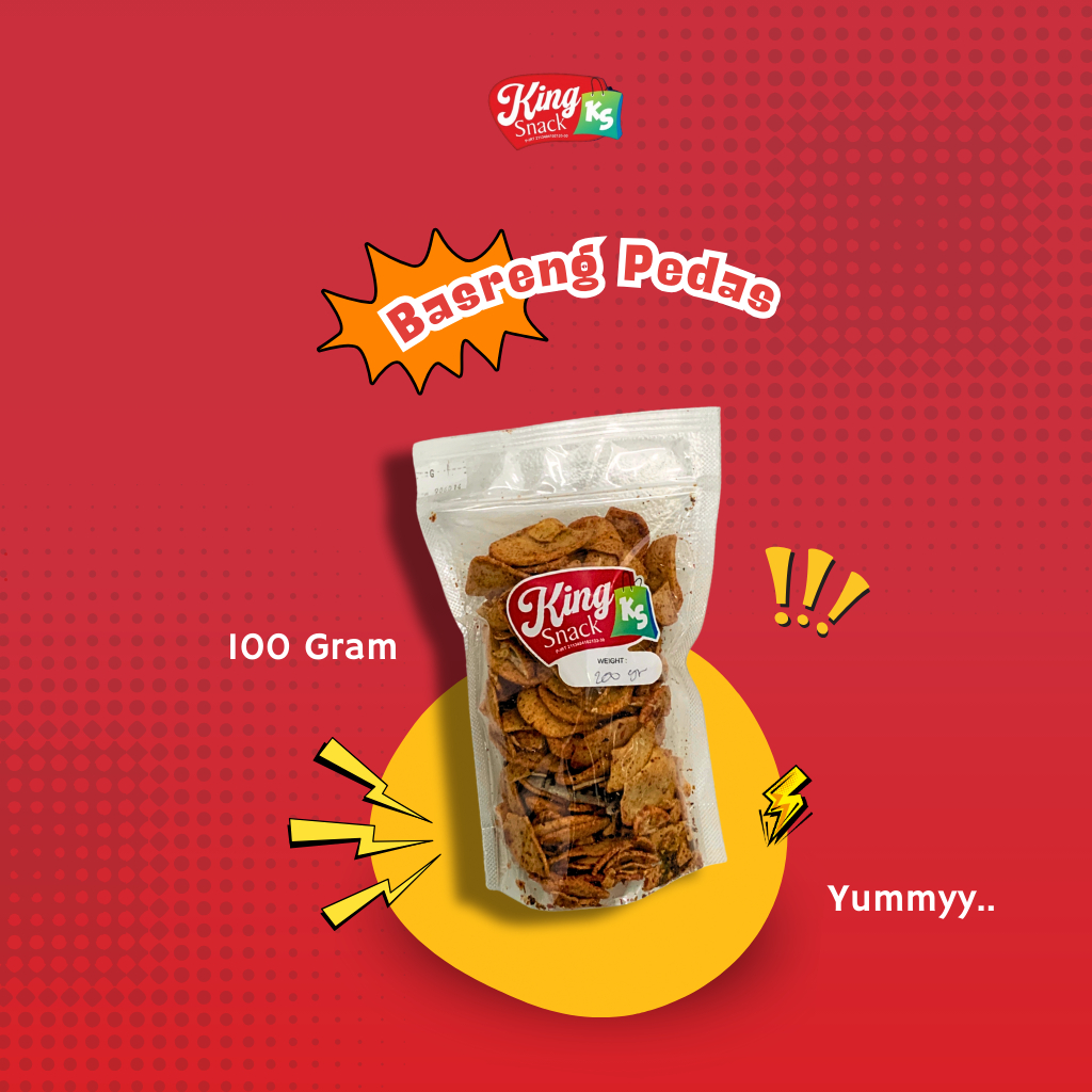 

King Snack Basreng Pedas 100 Gram - Cemilan Keluarga - Jajanan Modern - Jajanan Tradisional