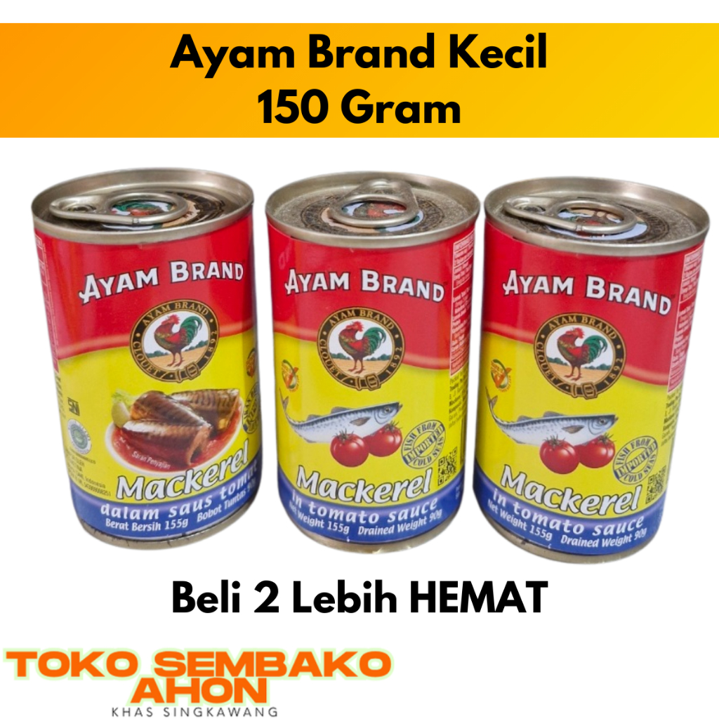 

Ayam brand mackerel / sarden ayam brand / ayam brand 155 gram / Mackerel Ayam Brand Kaleng / Sarden Kaleng Ayam Brand / Ikan Kaleng Ayam Brand