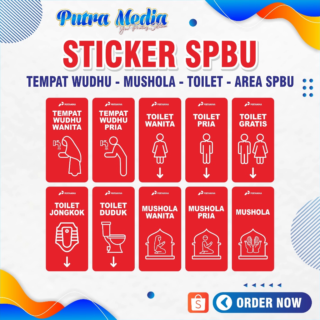 

STIKER SPBU / AREA SPBU / TEMPAT WUDHU / TOILET SPBU / MUSHOLA SPBU