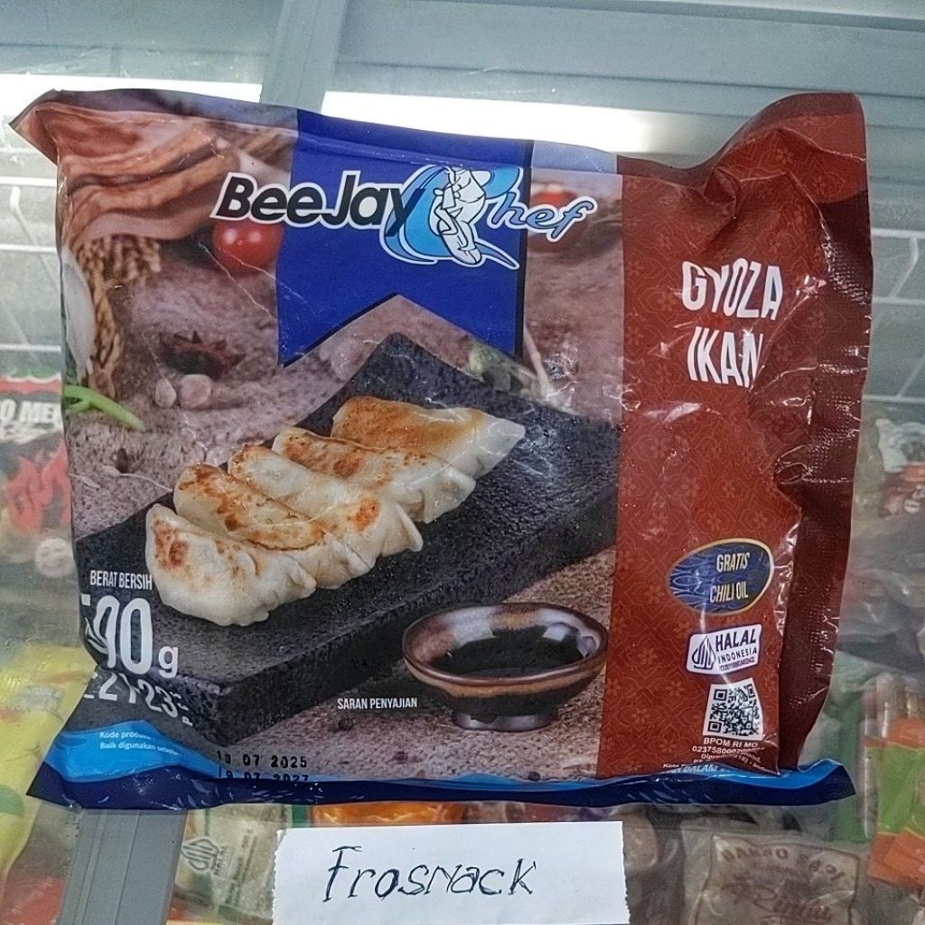 

Gyoza ikan beejay 500g ree chilli oil