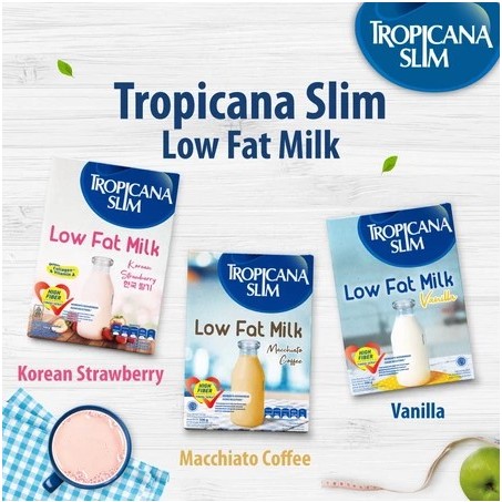 

Susu Low Fat & Slim Milk Vanilla / Korean Strawberry / Macchiato Coffee 500gr Tropicana Slim - Susu Bantu Diet Turunkan Kolesterol