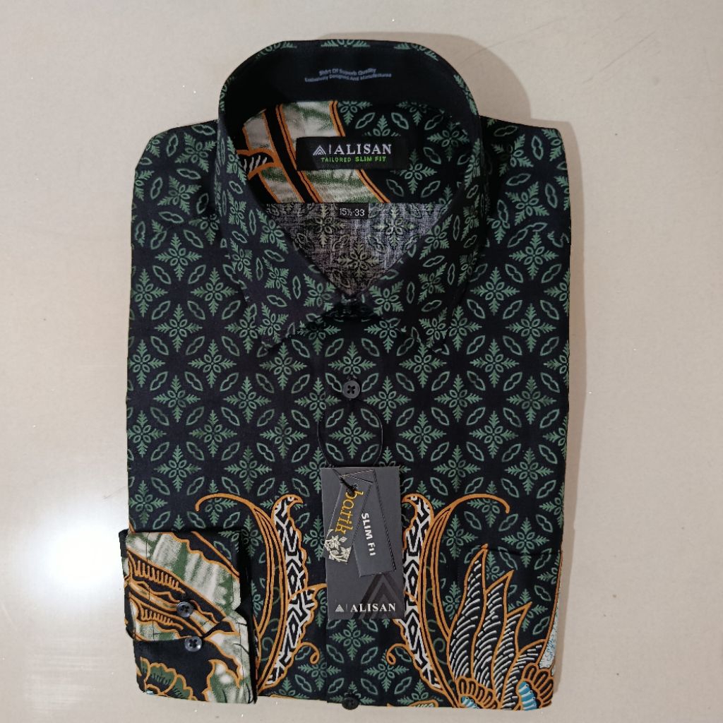 Alisan Batik Motif Sayap Cendrawasih Lengan Panjang Slimfit