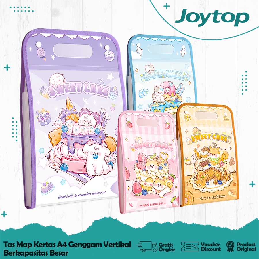 

JOYTOP Tempat Penyimpanan Kertas Ukuran A4 / Tas Les Map File Ujian Berlapis 13 Sekat
