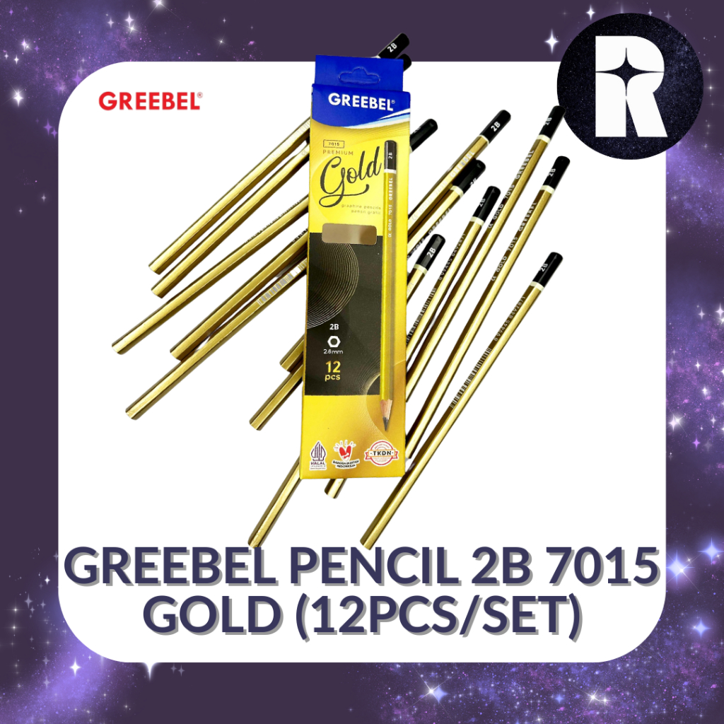 

GREEBEL PENCIL 2B 7015 GOLD/ PENSIL KAYU 2B (PCS)