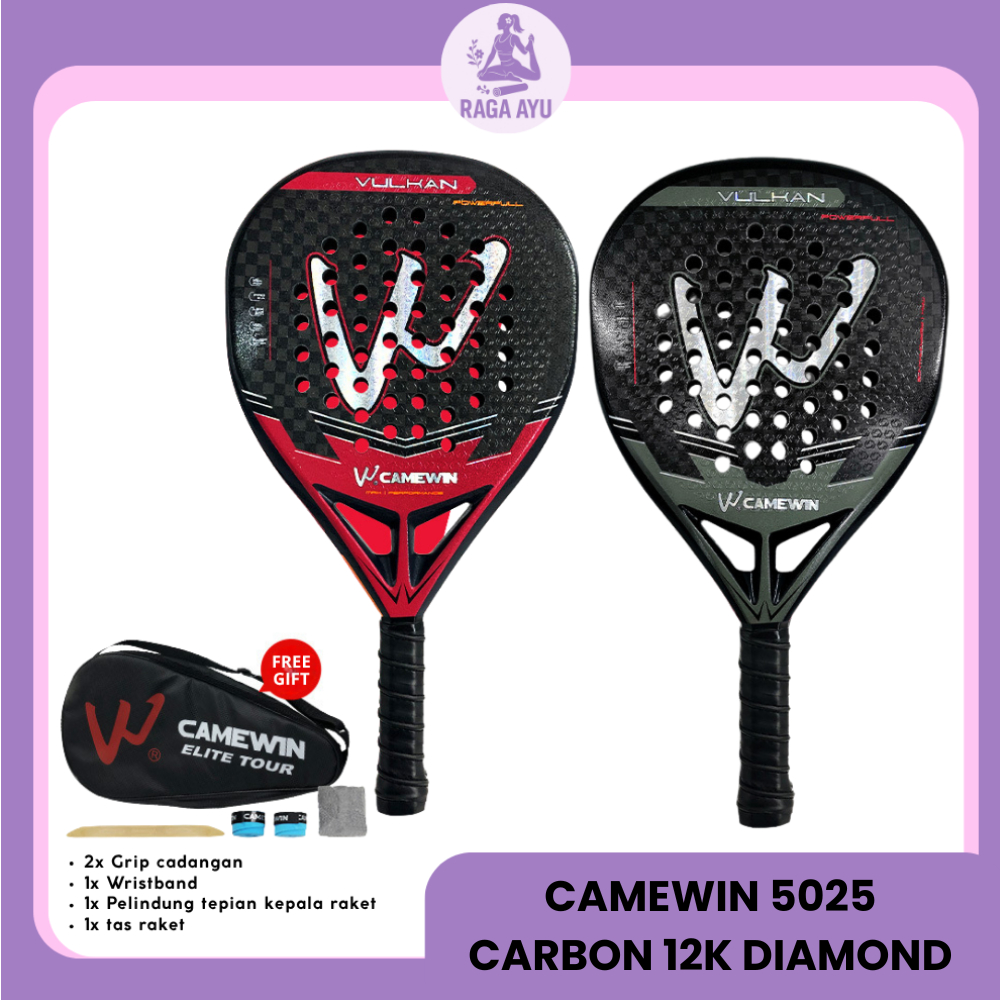 RA - CAMEWIN 5025 High Quality Raket Padel Original FREE TAS+GIFT / Paddel Racket CAMEWIN Carbon 12K