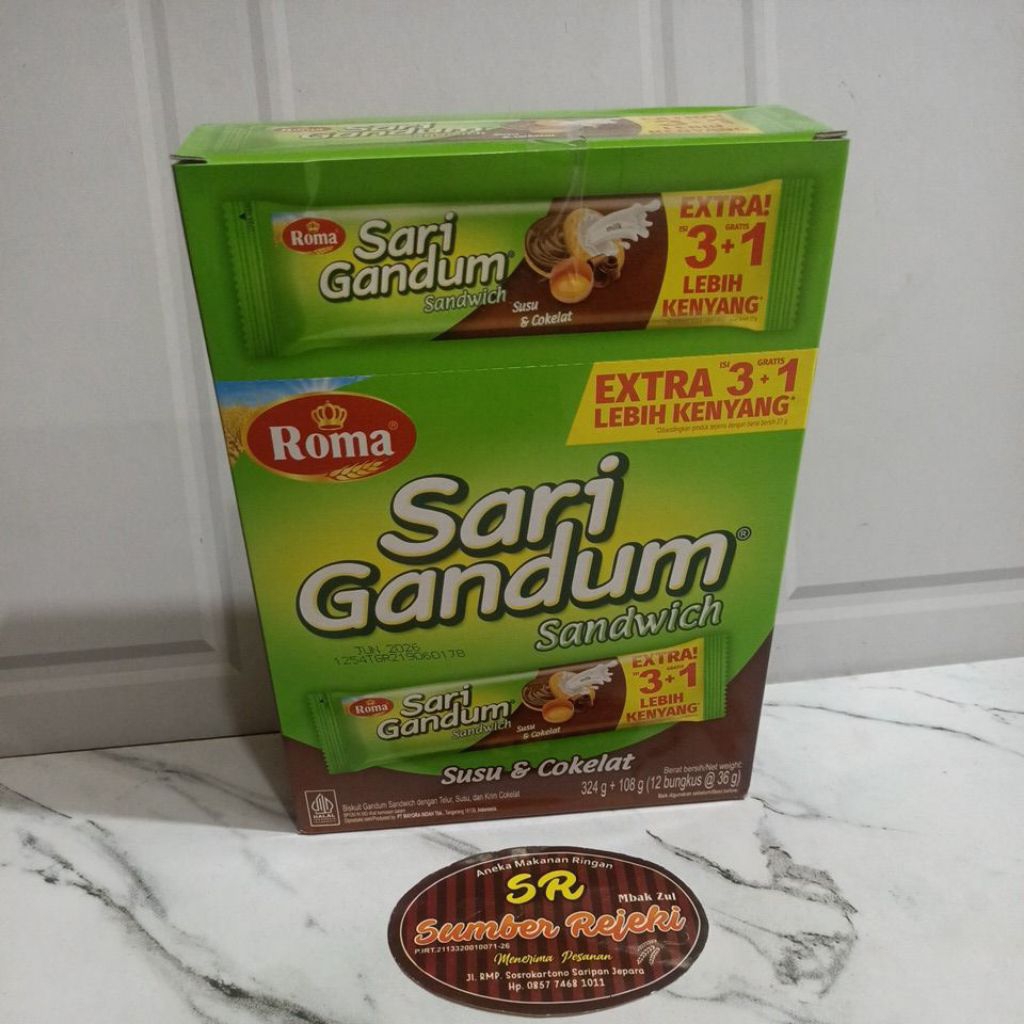 

SARI GANDUM RASA COKELAT BERAT 432 GRAM