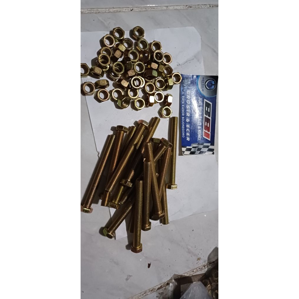 baut mur 8x75/ baut 12 panjang7,5cm isi 25pcs