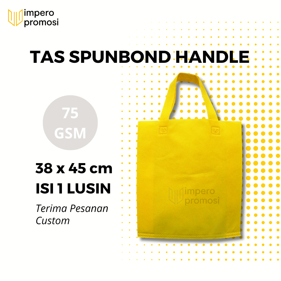 

Impero - GOODIE BAG SPUNBOND HANDLE 38x45 / Harga Lusinan / Kantong Belanja Murah (Kuning)