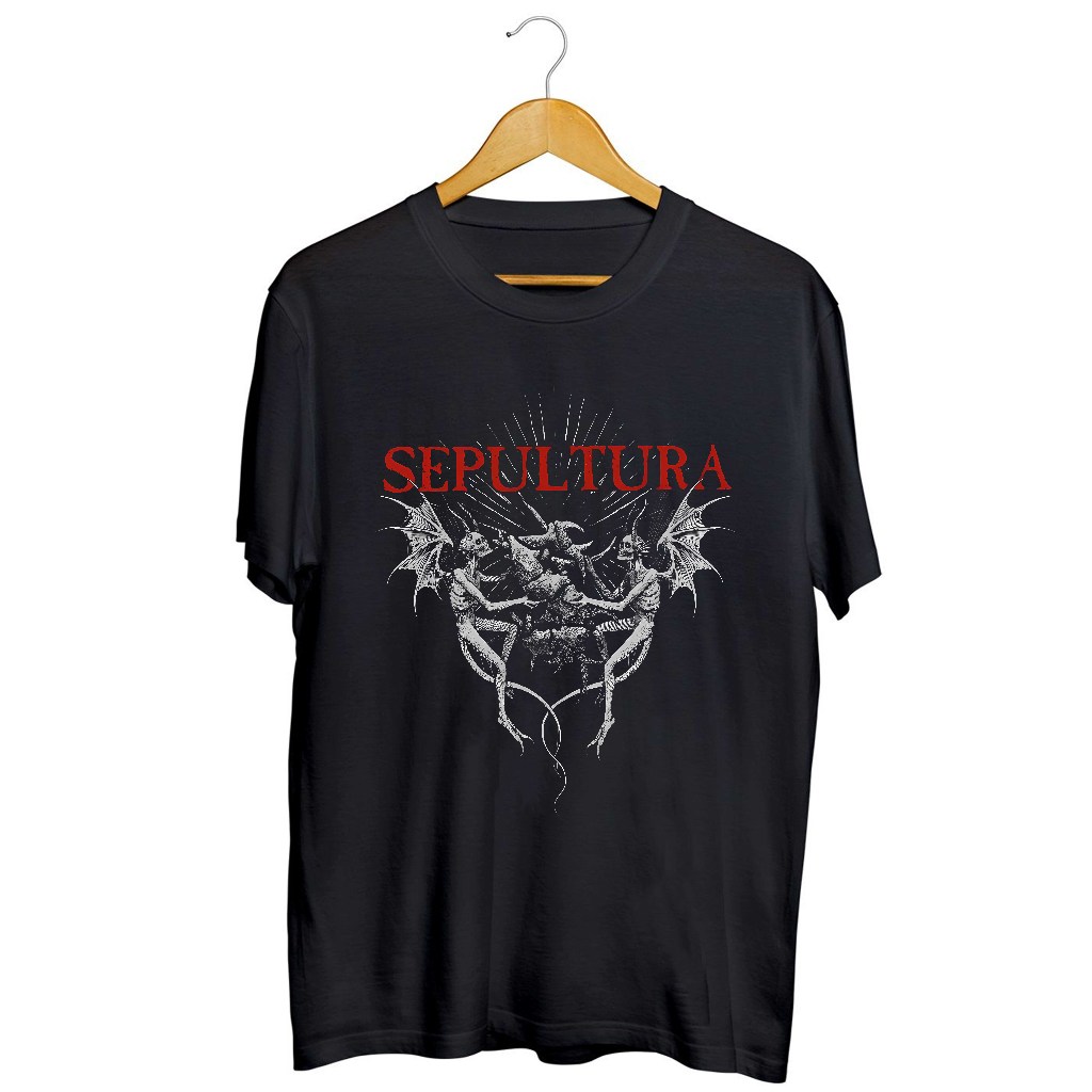 Tshirt Band Sepultura - Lucifer / Kaos Musik Rock Metal