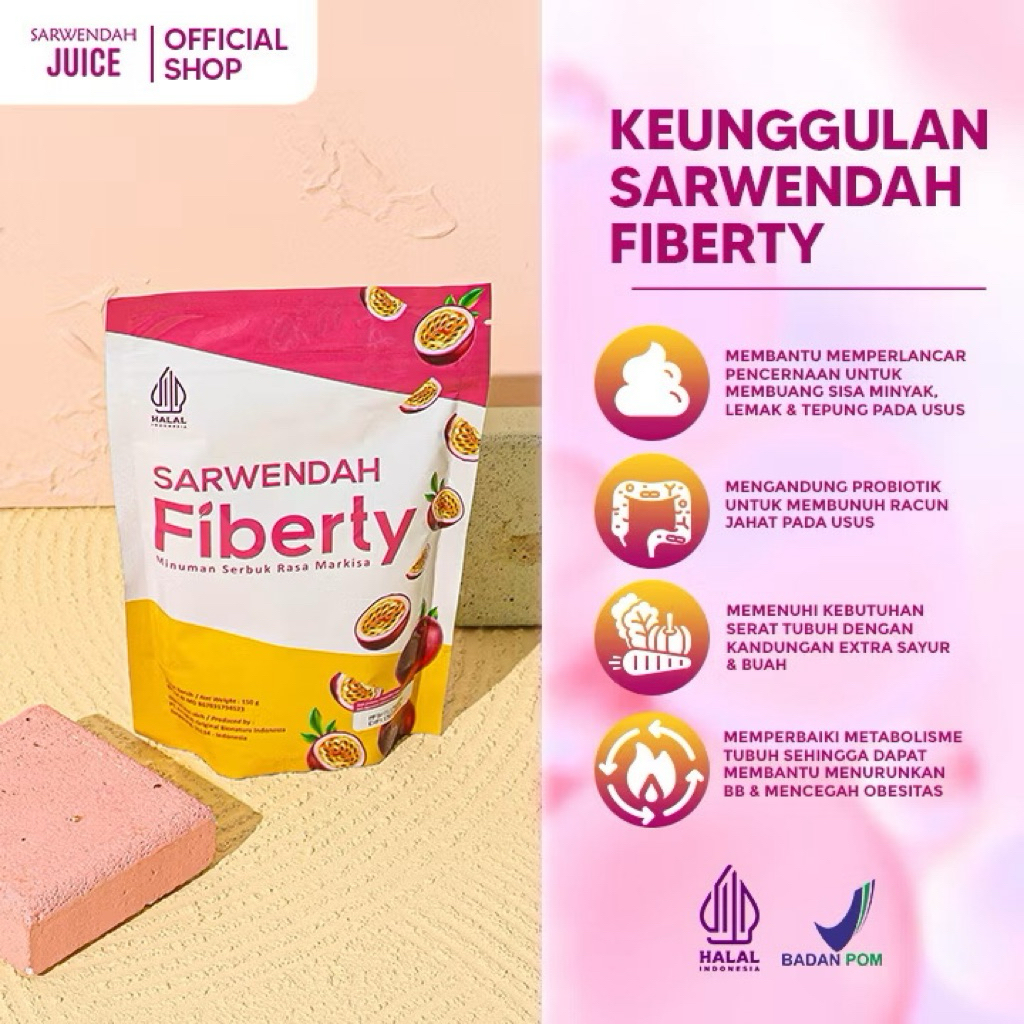 

Sarwendah Juice (Fiberty 45gr ) Sarwendah Fiberty 45gr