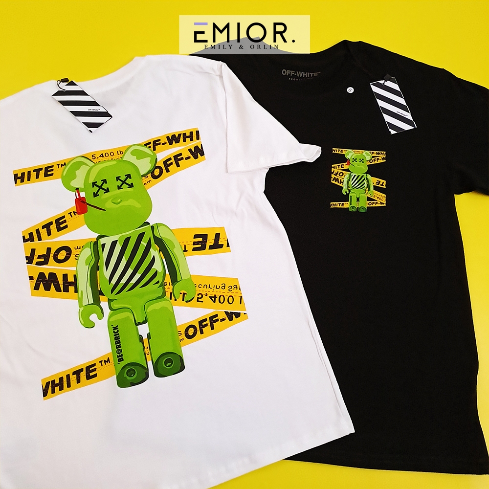 EMIOR Kaos Wanita Baju Atasan Perempuan Cewek Cewe Branded Import Premium OFF BEARBRI OFF WHITE