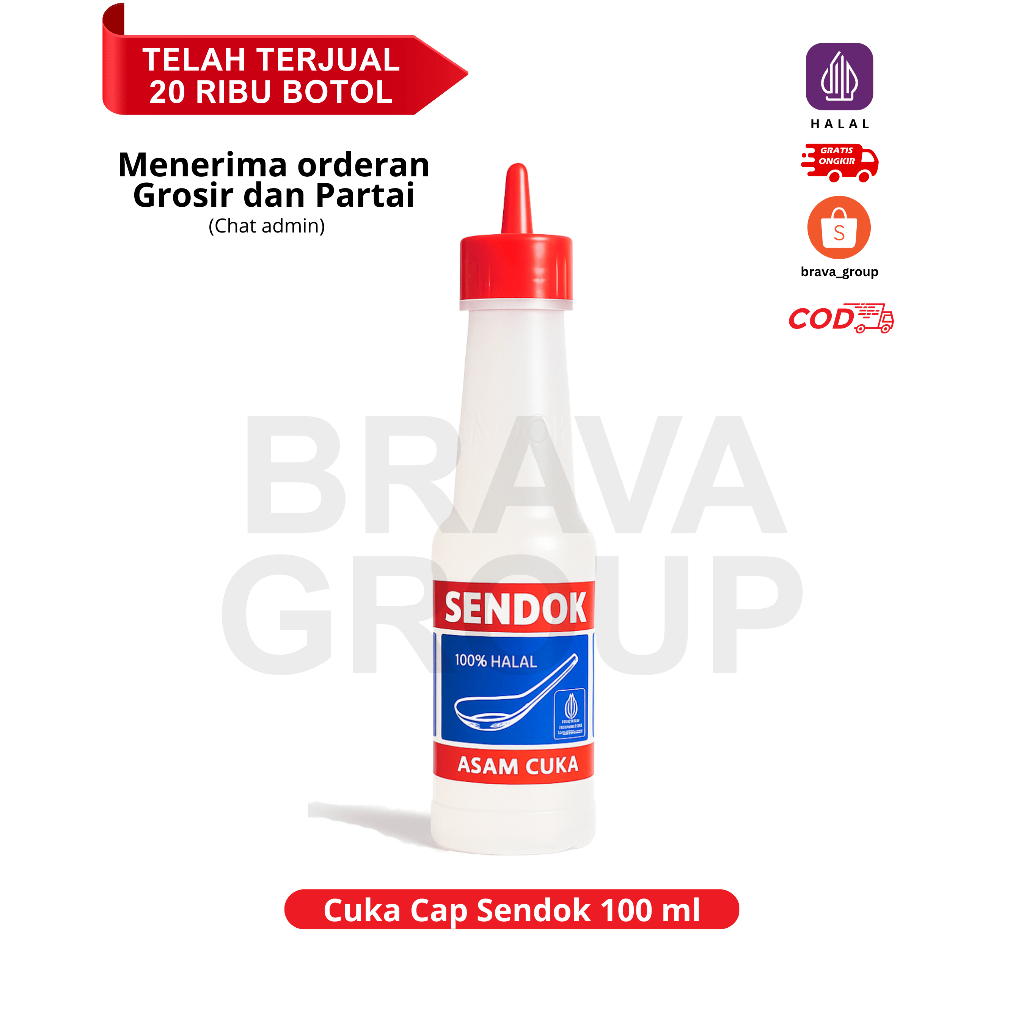 

[Termurah] CUKA MAKAN CAP SENDOK 100ml /ASAM CUKA MAKAN CAP SENDOK 100ml/ CUKA BAKSO / Cuka Murah / Cuka Acar / Cuka pempek / Asam Cuka