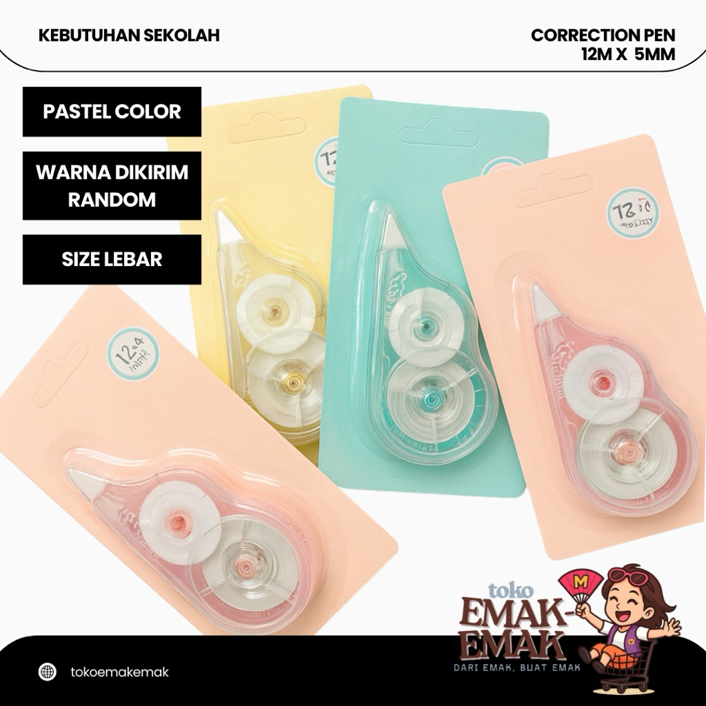 

correction pen pastel warna lucu tipex tipx joyko 12m