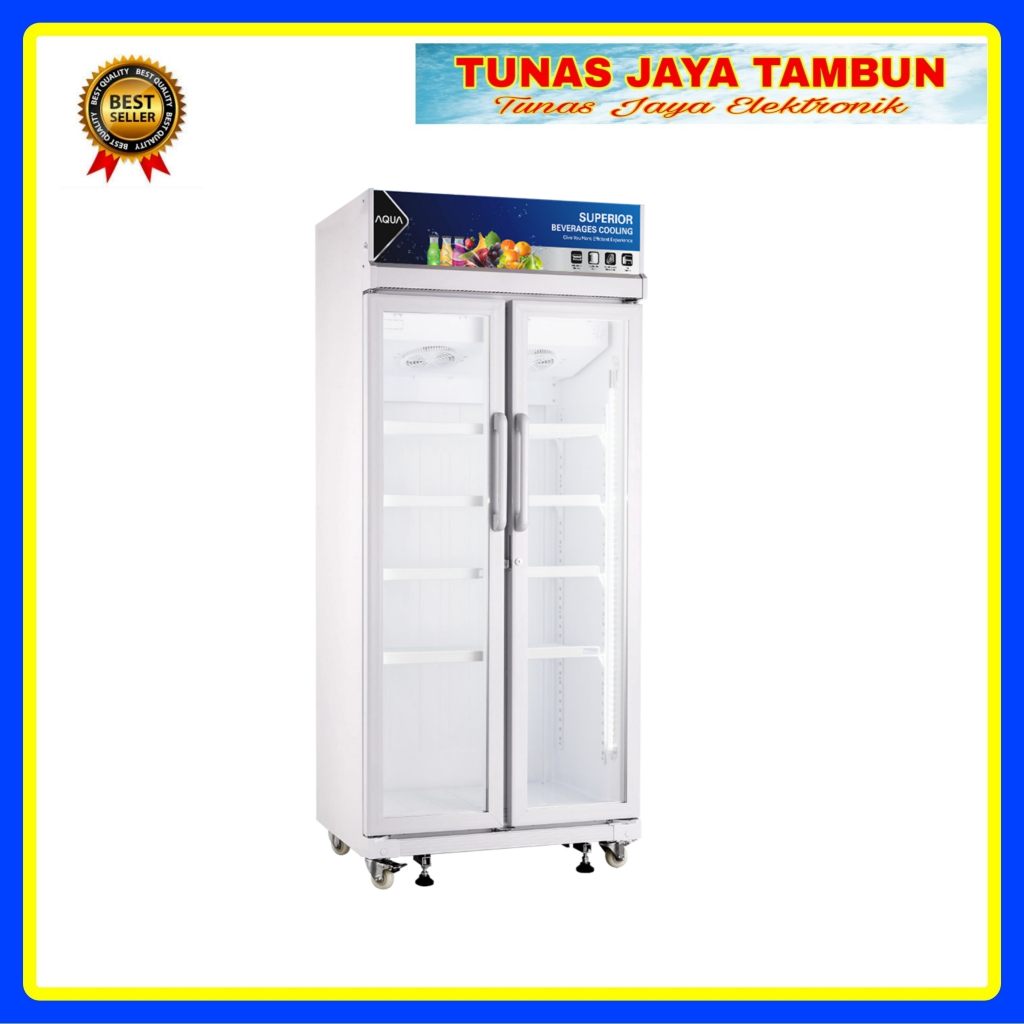 SHOWCASE AQUA AQB 568 / LEMARI PENDINGIN AQUA 2 PINTU / AQUA AQB-568 SHOWCASE 2 PINTU