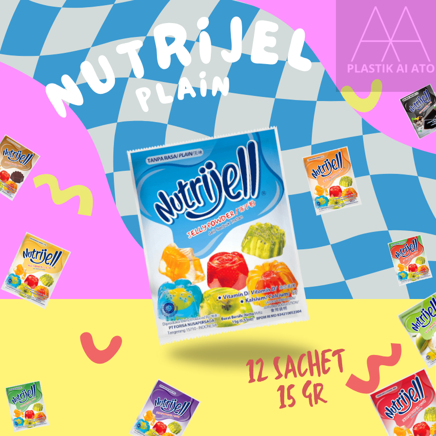 

Nutrijel Jelly Powder Rasa PLAN / TANPA RASA Mix 12 Sachet Kenyal Segar cocok untuk ES TELER