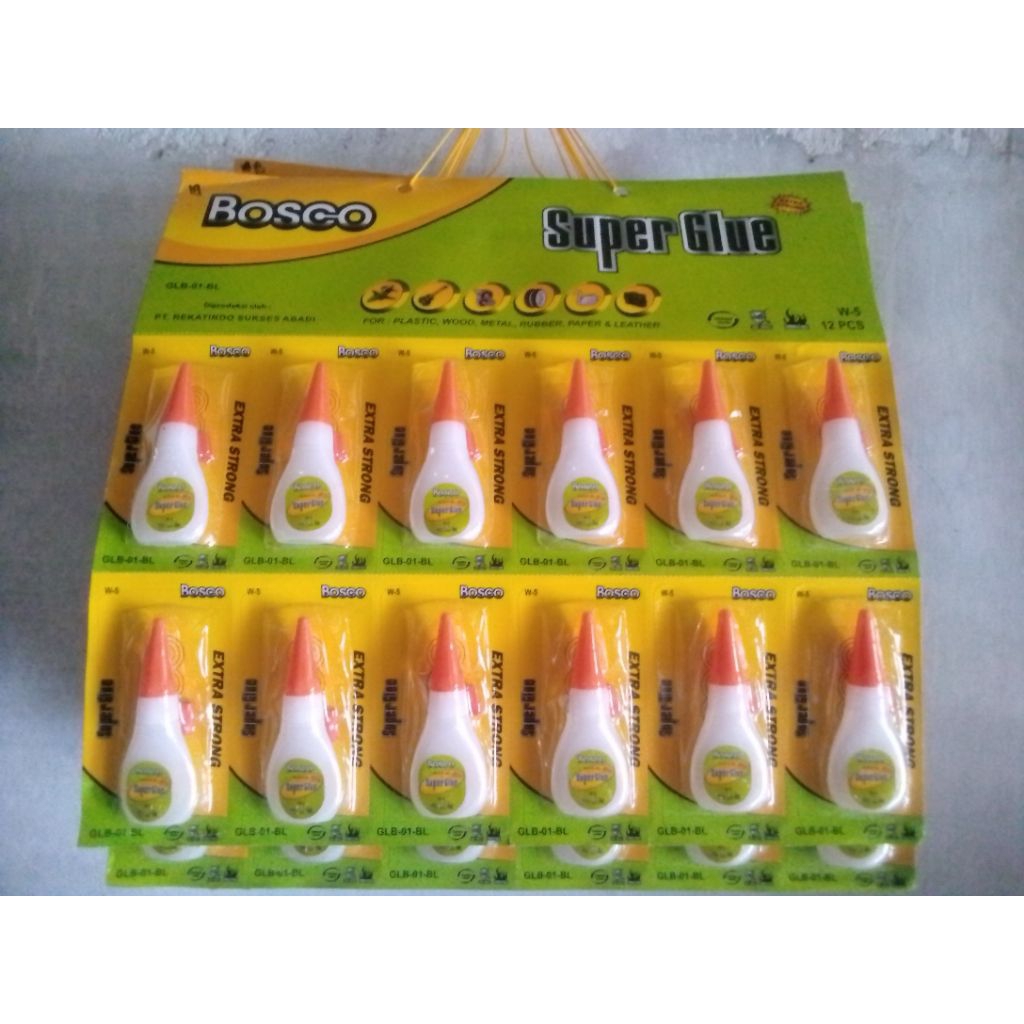 

1,pac isi 12,pcs BOSCO Super Glue EXTRA STRONG