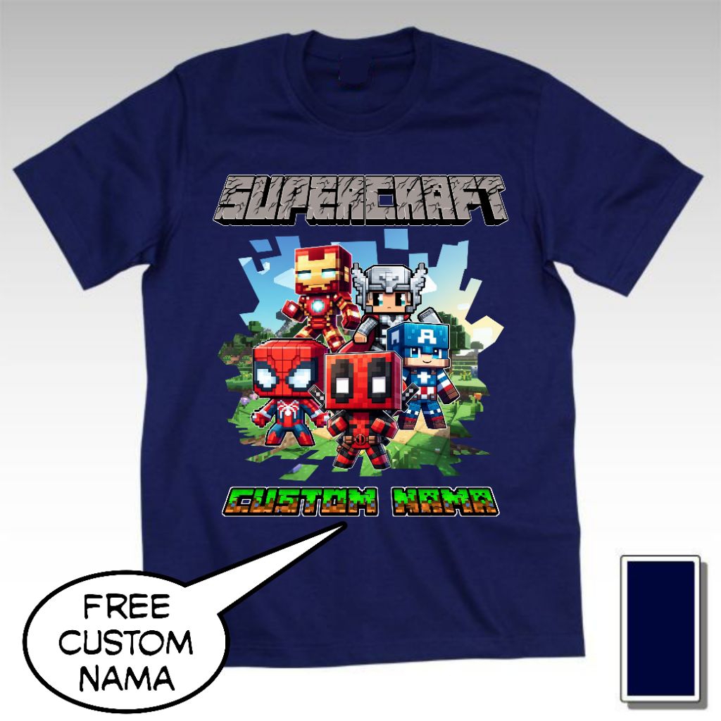 Kaos Baju Tshirt Unisex Anak Cowok Laki Laki Pria Cewek Perempuan Wanita Dewasa Remaja Game Minecraf