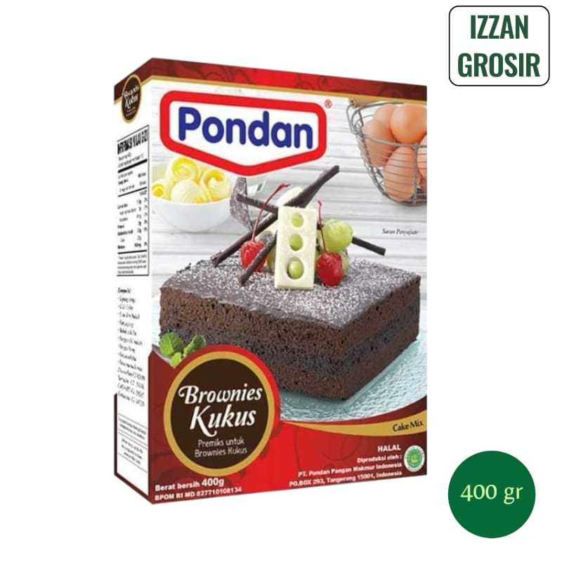 

Pondan Brownies kukus 400gr - Tepung Kue Instan Rasa Coklat Premium