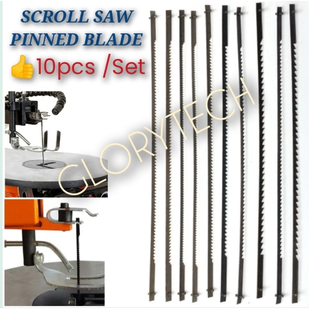 Mata Gergaji Scroll Pinned Saw Ukir 10pcs / Mata Gergaji Ukir Kayu