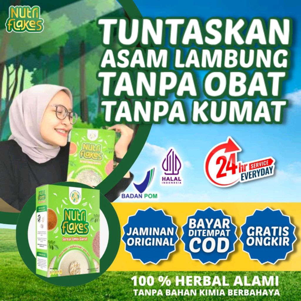 

NUTRIFLAKES Original Minuman Serbuk Umbi Garut Atasi Masalah Lambung Maag Kronis dan Gerd