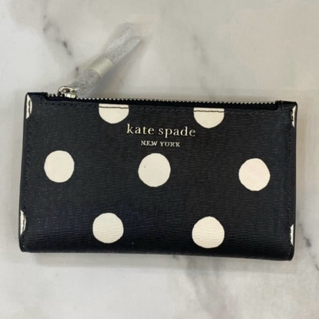 DOMPET KARTU UANG KS MORGAN SUNSHINE DOT SMALL SLIM BIFOLD WALLET KF566 BLACK MULTI