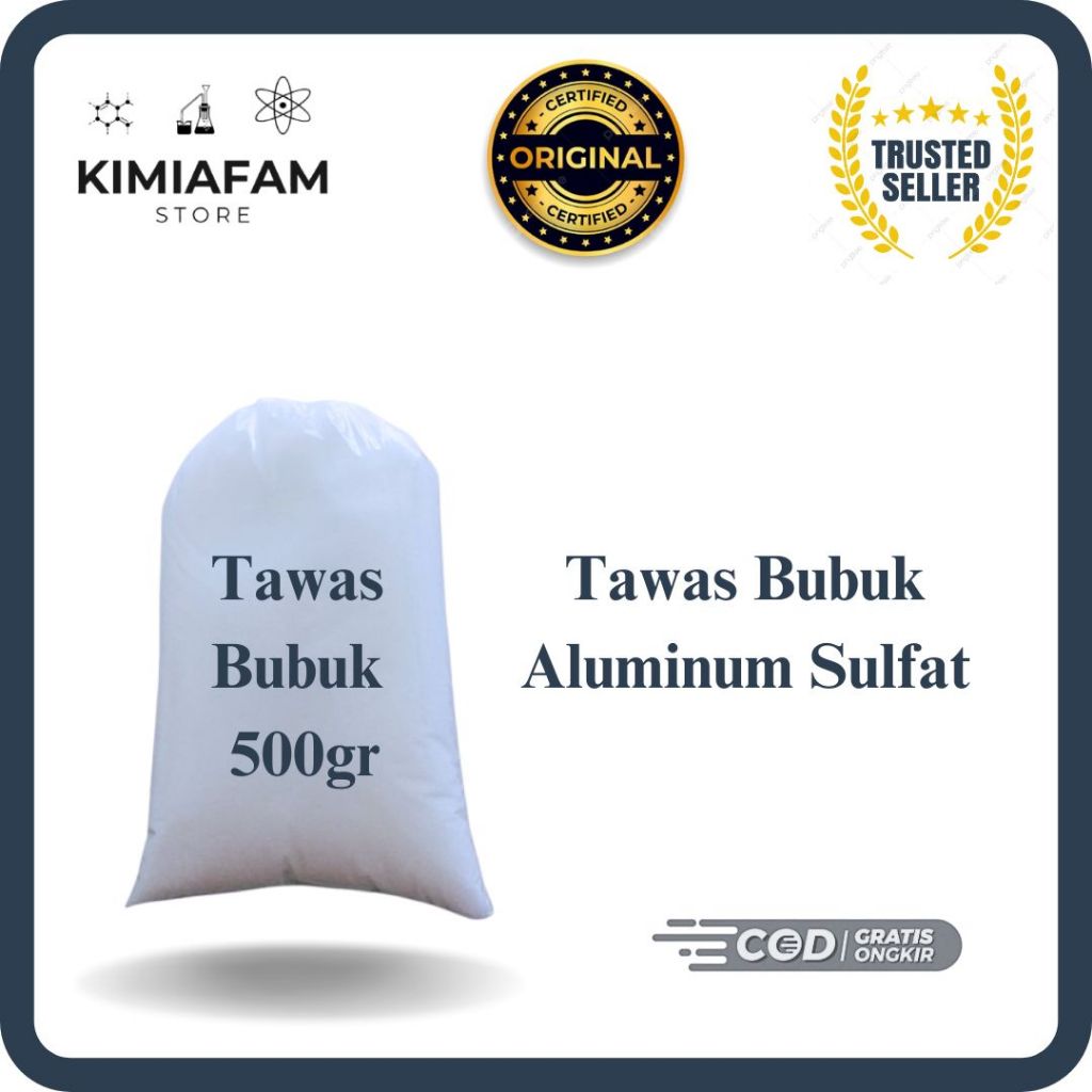 Tawas Powder 500gr Serbuk Aluminium Sulfat Penjernih dan Perawatan Air (Kristal)