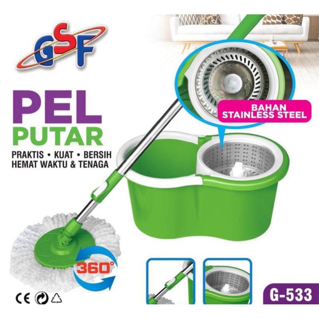 Alat Pel Magic Mop || Alat Pel Putar Stainless Steel